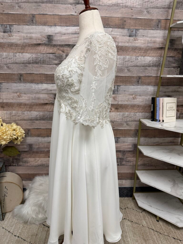 Stacees White Chiffon and Lace Wedding/ Special Occasion Dress