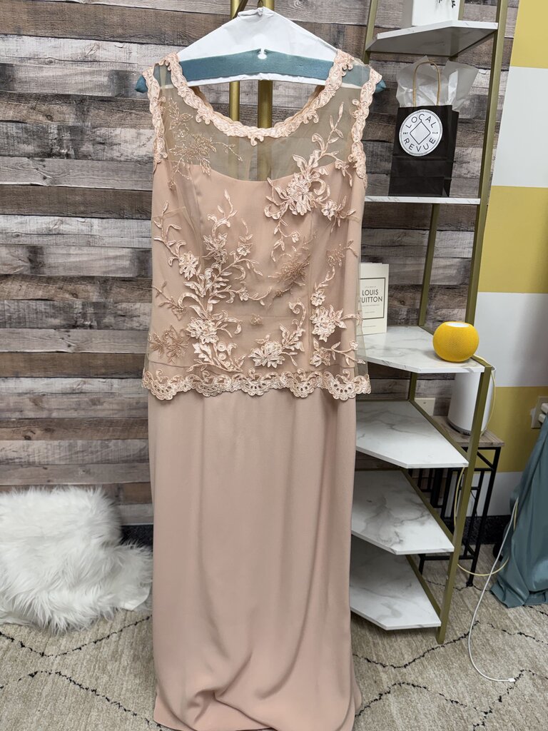 Montage By Mon Cheri Pink Embroidered Formal Dress