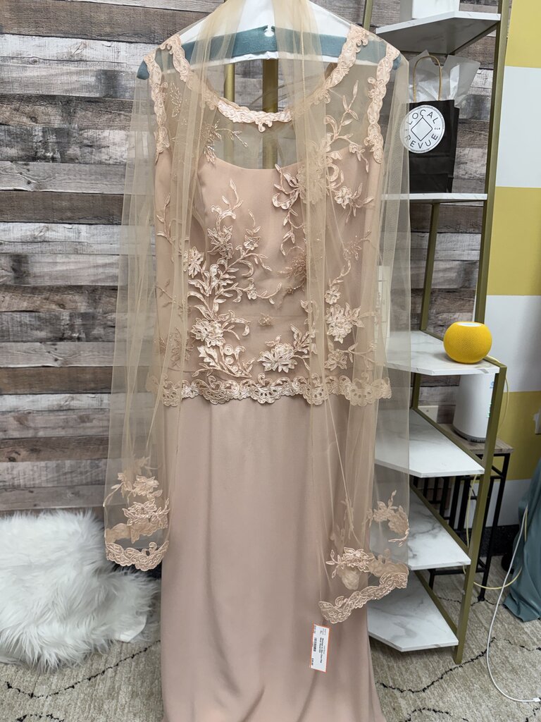 Montage By Mon Cheri Pink Embroidered Formal Dress