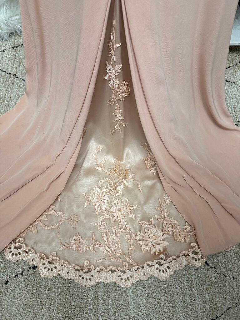 Montage By Mon Cheri Pink Embroidered Formal Dress