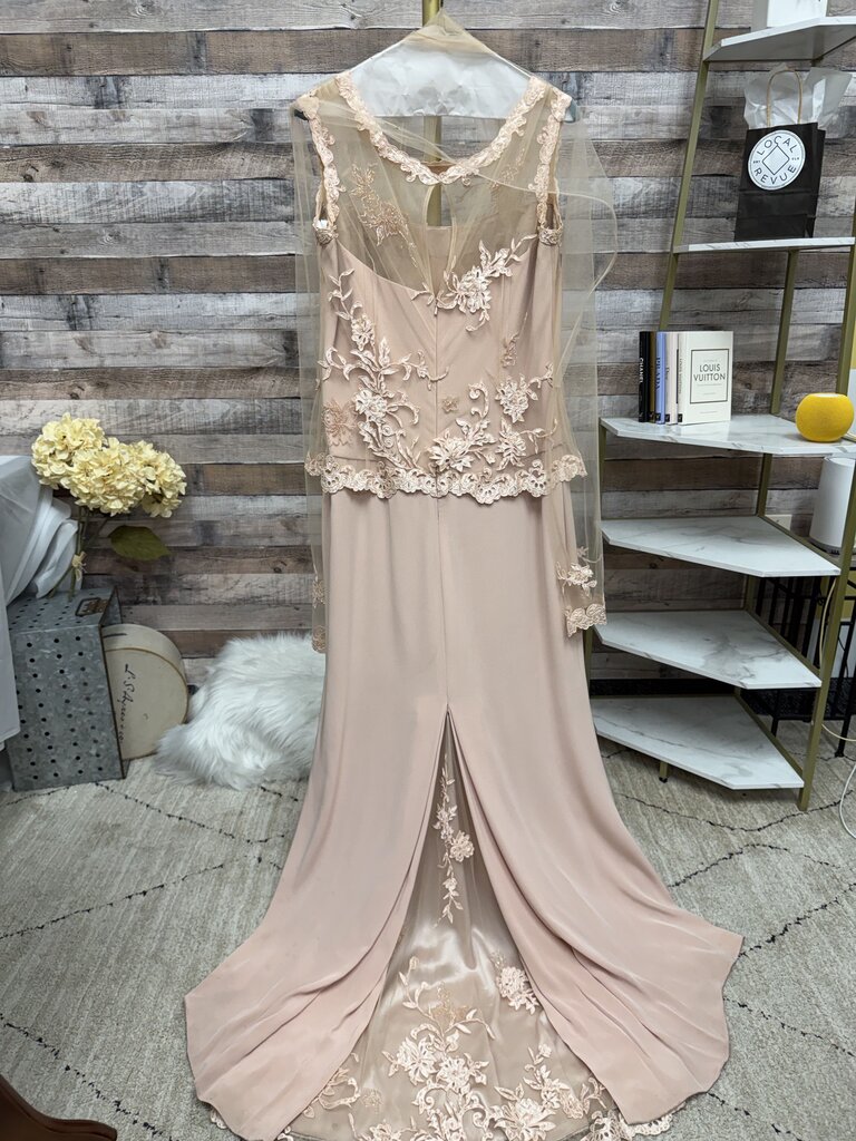 Montage By Mon Cheri Pink Embroidered Formal Dress