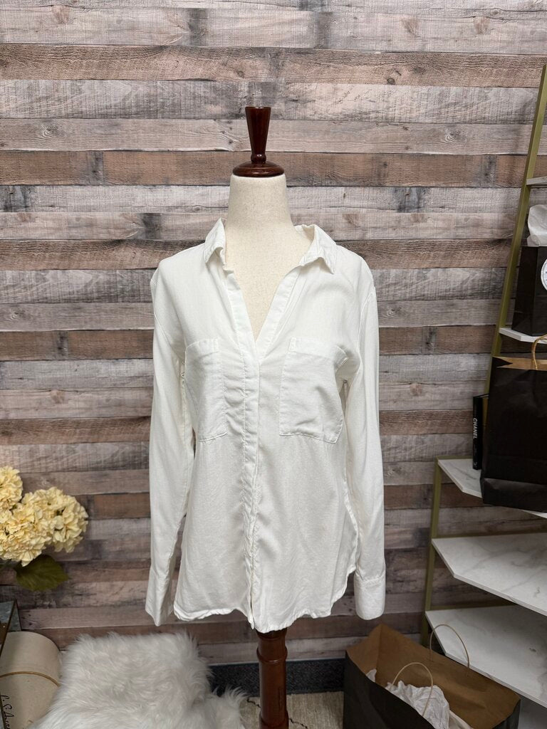 Cloth & Stone White Long Sleeve Button Up