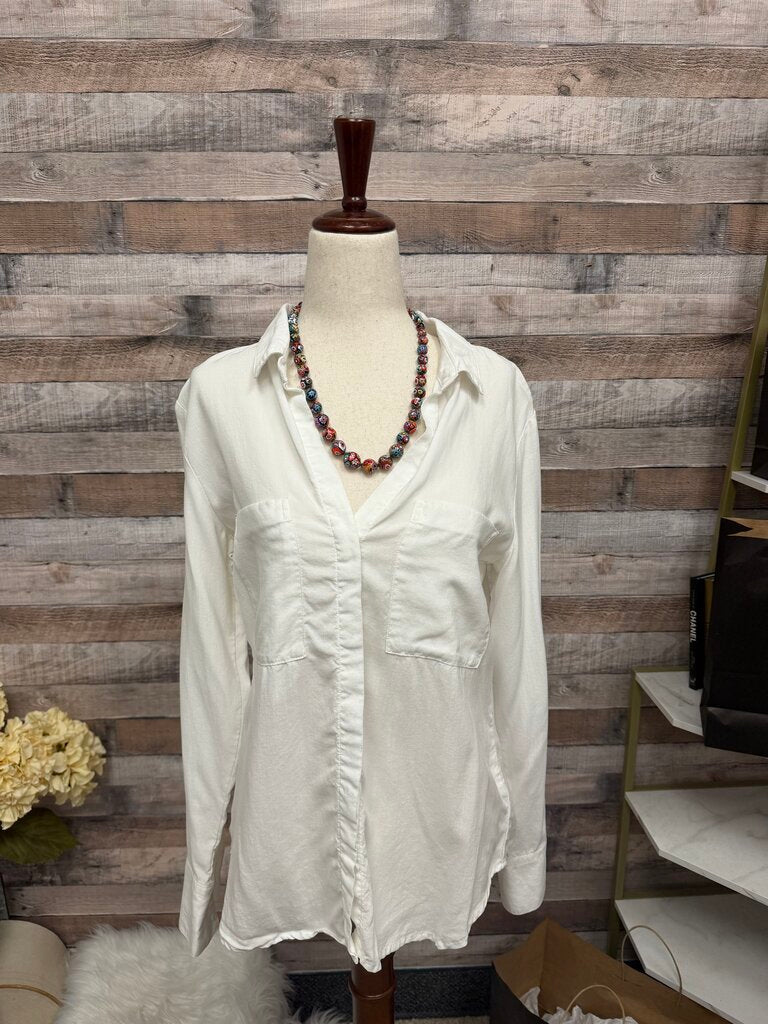 Cloth & Stone White Long Sleeve Button Up