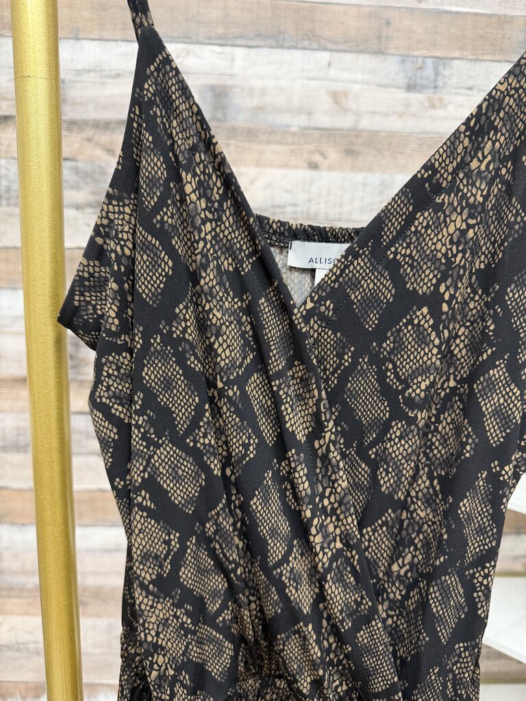 Allison Joy Black/Brown Snake Print Romper