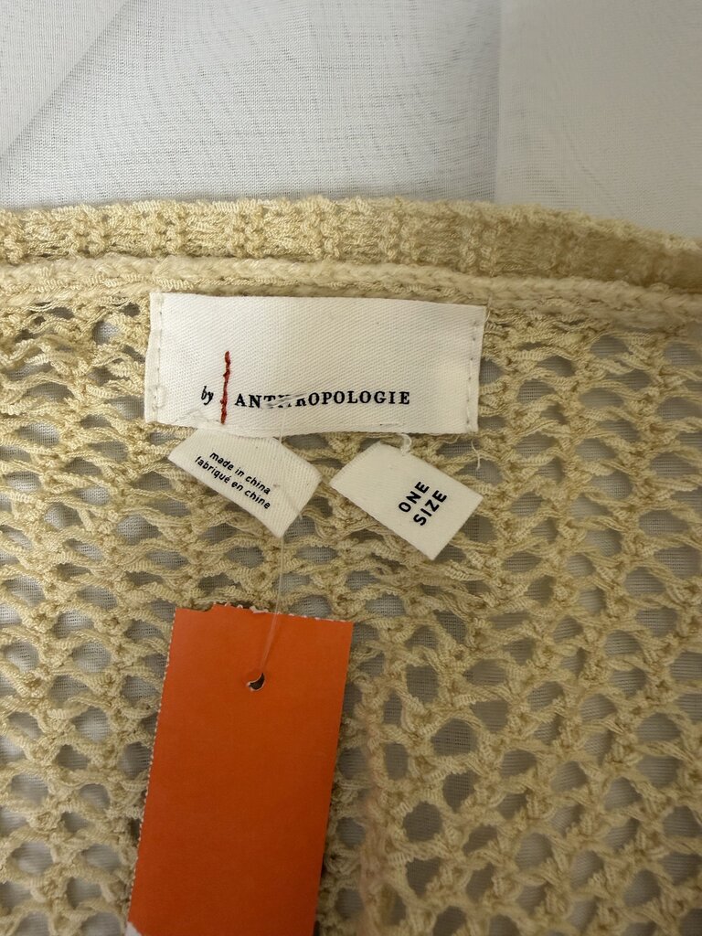 Anthropologie Tan Open Knit Cardigan