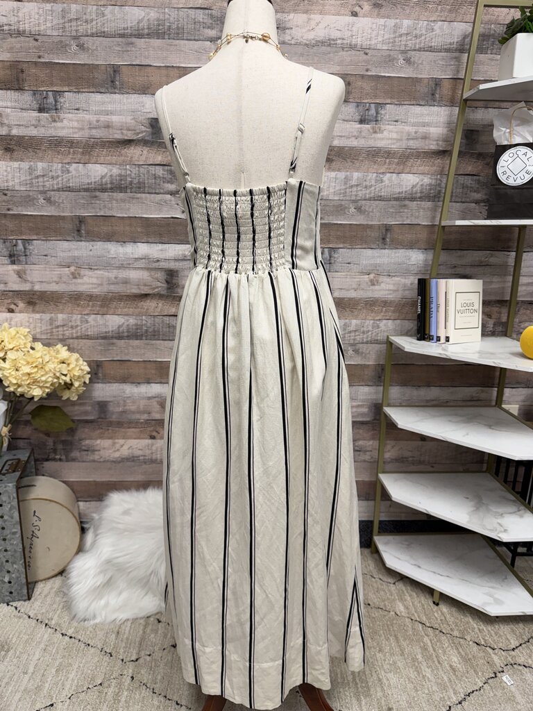 Evereve Cream/Black Stripes Maxi Sundress