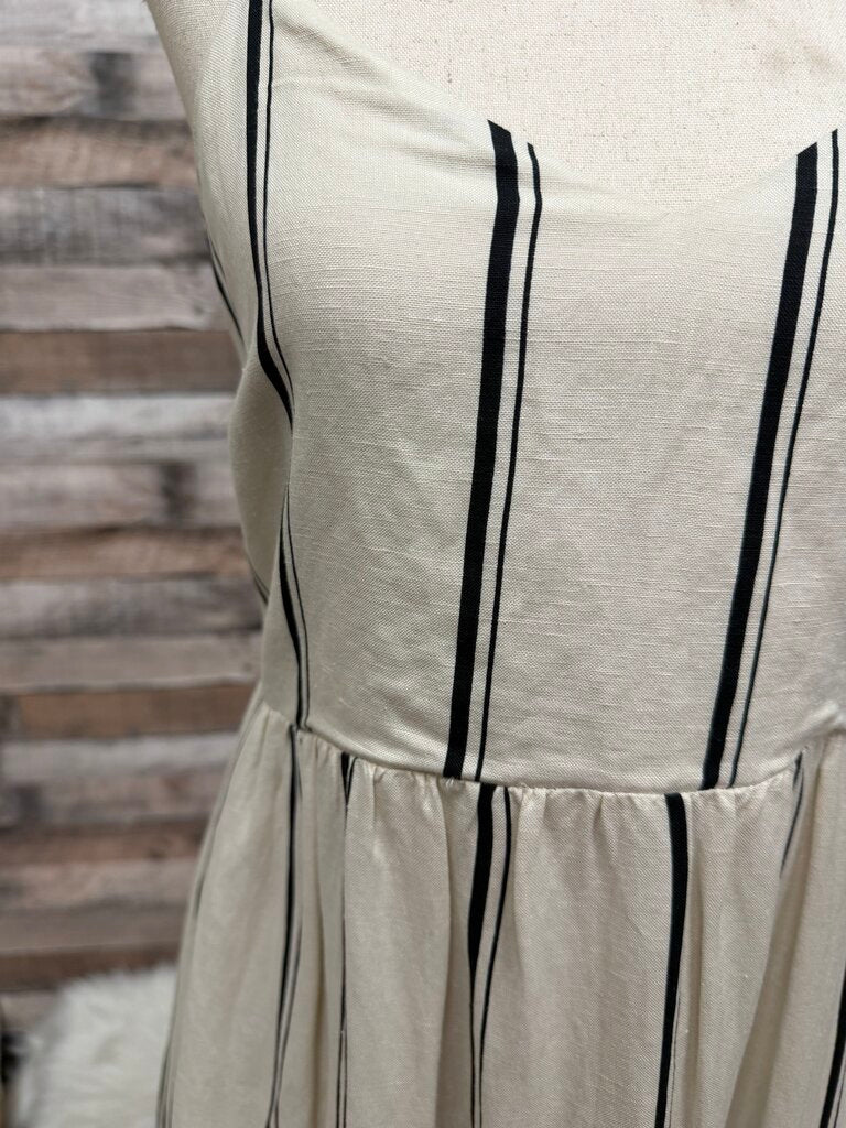 Evereve Cream/Black Stripes Maxi Sundress