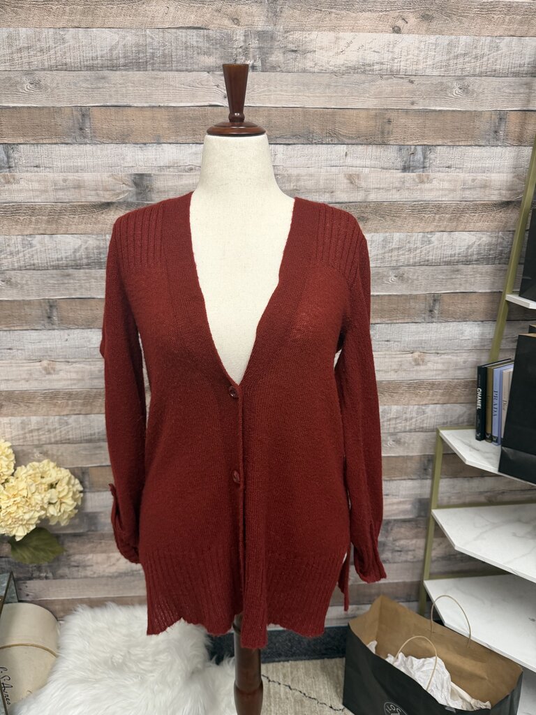 ColdWater Creek Burgundy Knit Cardigan