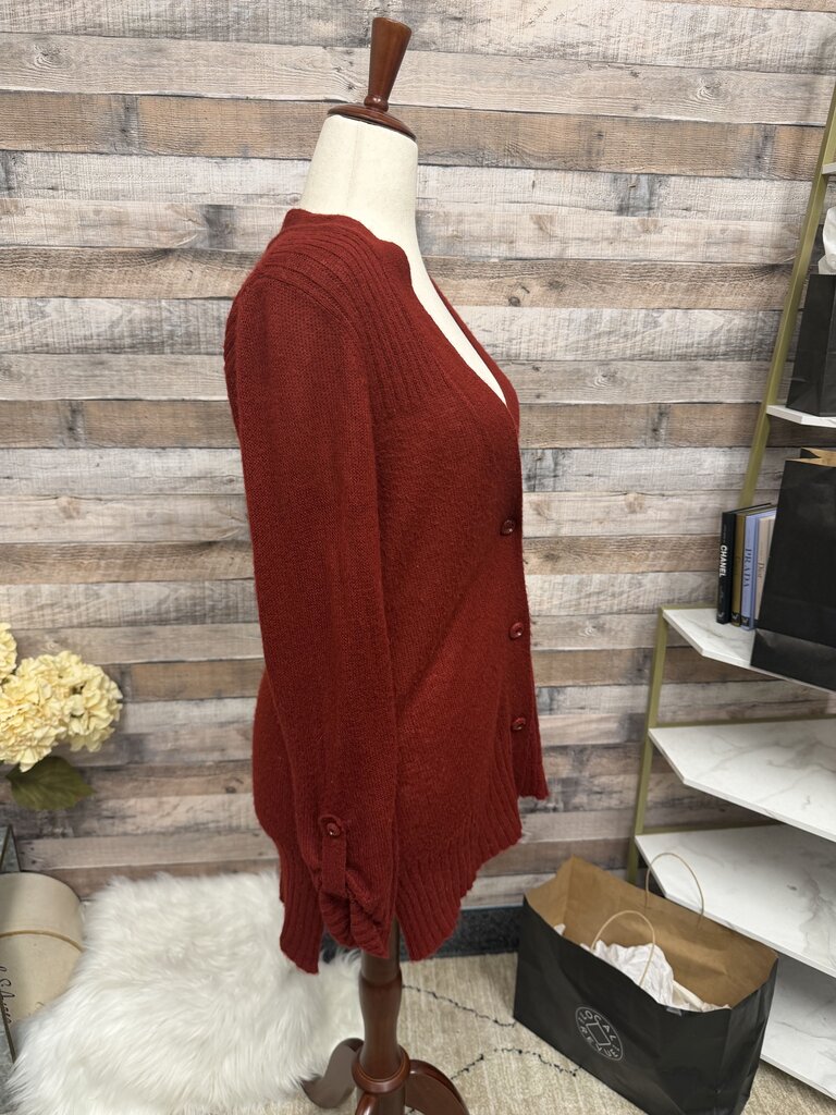 ColdWater Creek Burgundy Knit Cardigan