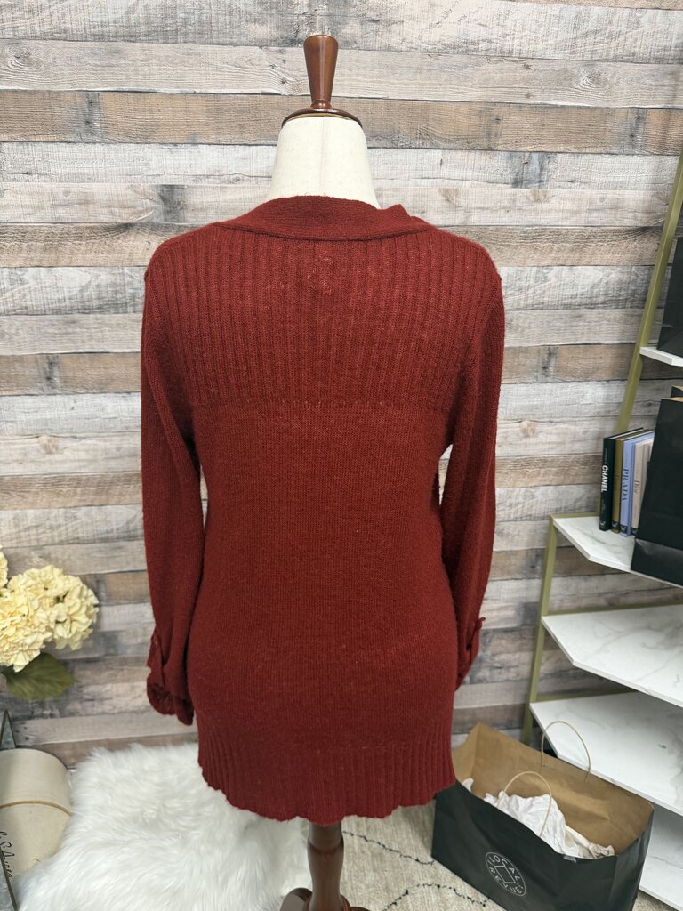ColdWater Creek Burgundy Knit Cardigan