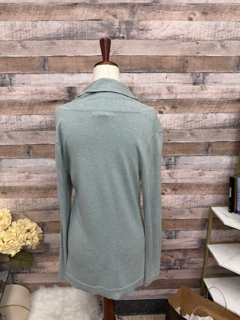 Eddie Bauer Green Long Sleeve V-Neck Sweater