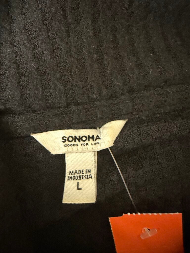 Sonoma Black Cowl Neck Waffle Knit Sweater