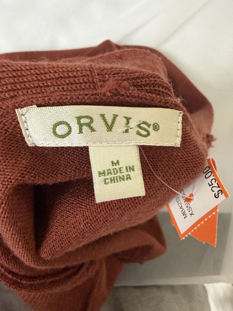 Orvis Burgundy Open-Front Cardigan