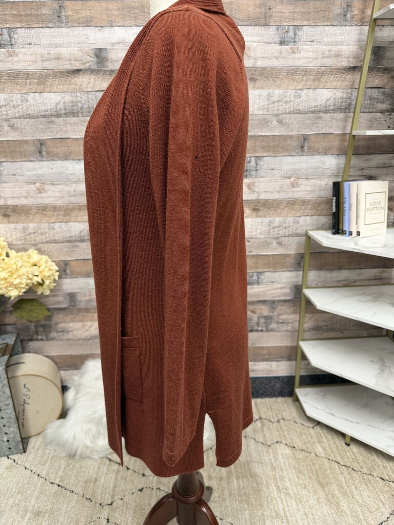 Orvis Burgundy Open-Front Cardigan
