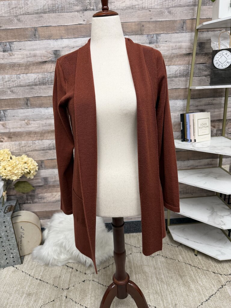 Orvis Burgundy Open-Front Cardigan