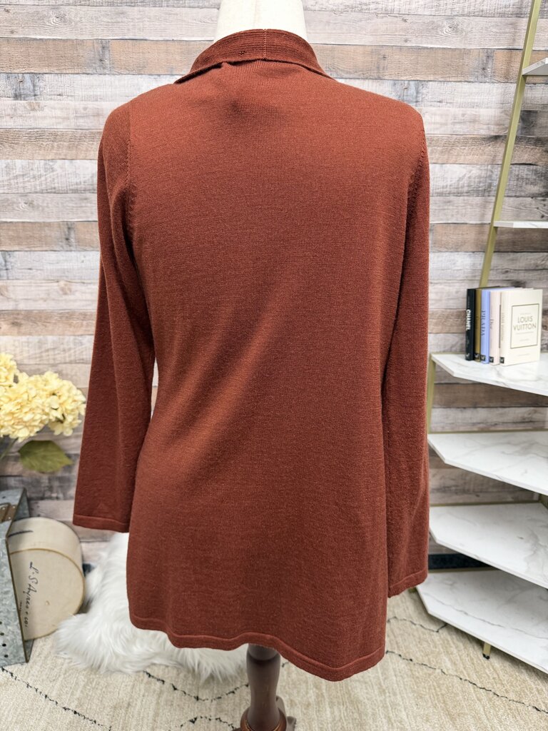 Orvis Burgundy Open-Front Cardigan
