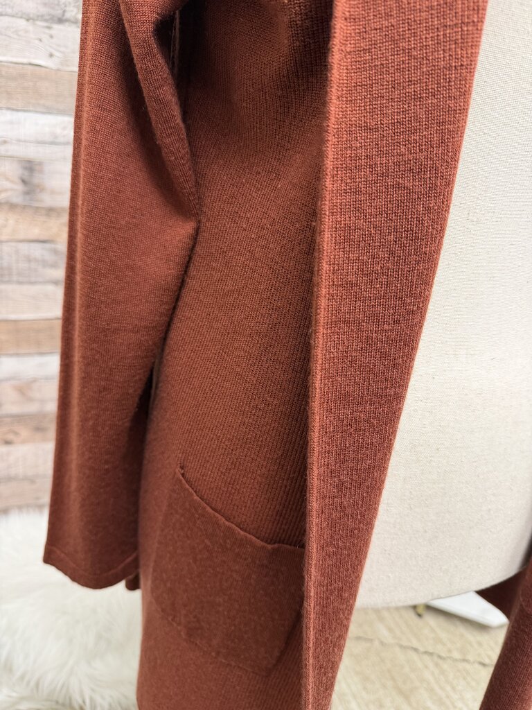 Orvis Burgundy Open-Front Cardigan