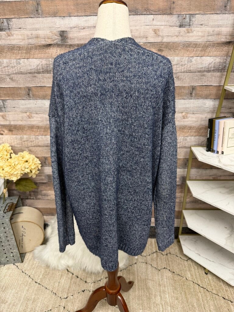 Gap Blue Knit Open-Front Cardigan