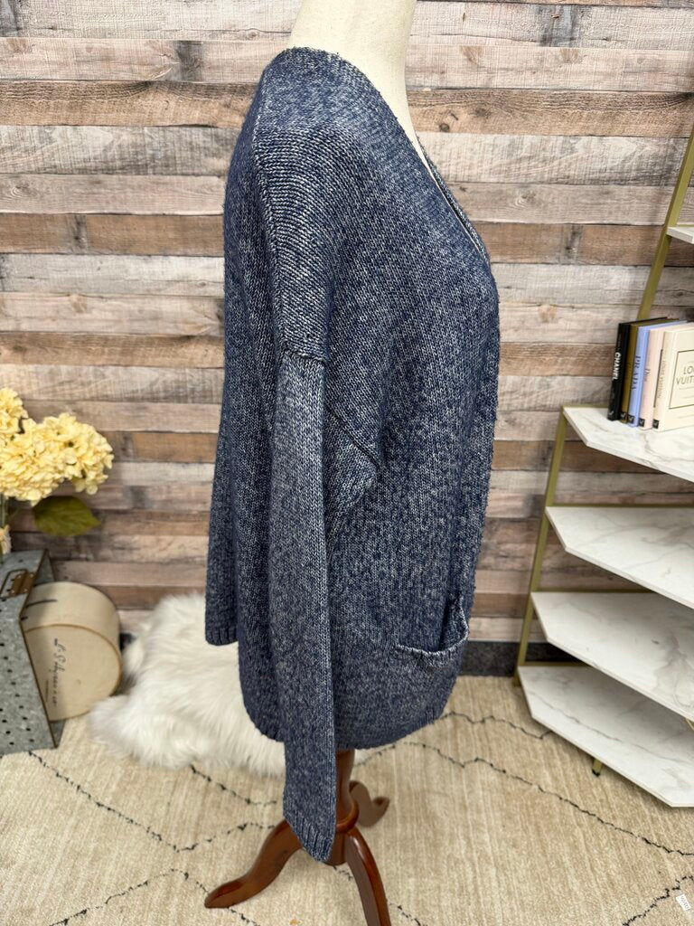 Gap Blue Knit Open-Front Cardigan