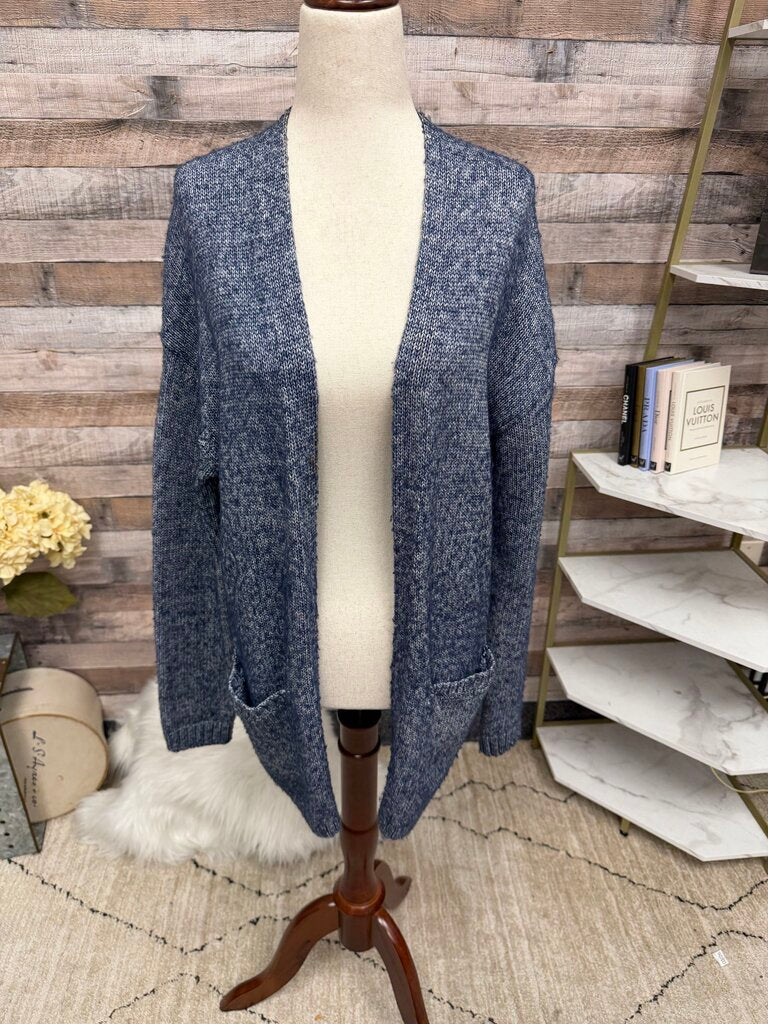 Gap Blue Knit Open-Front Cardigan