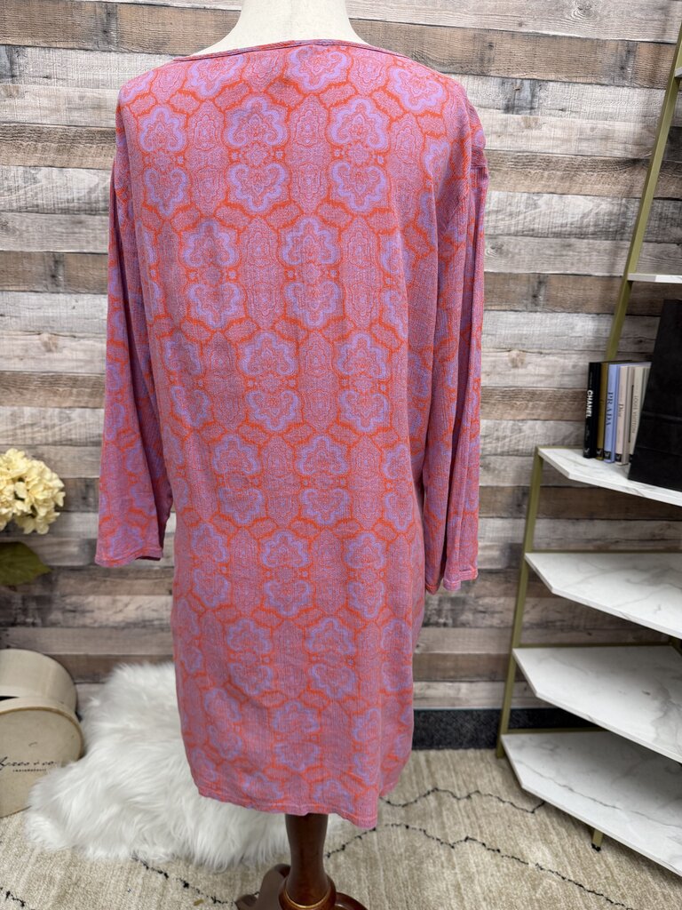 J.Crew Purple/Red Geometric Print V-Neck Top