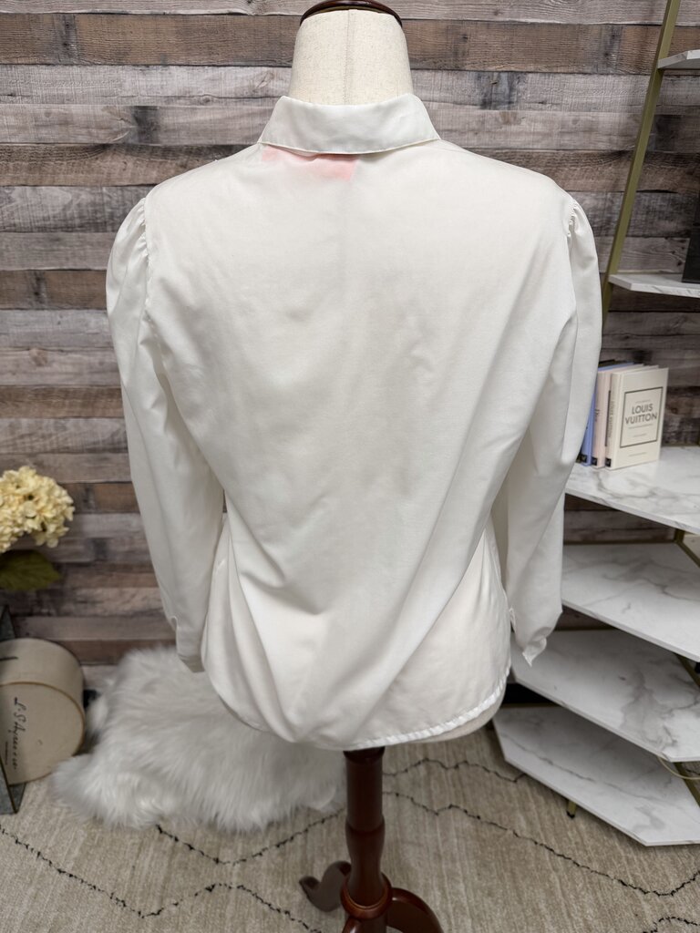 Judy Bond White Blouse With Puff Sleeves
