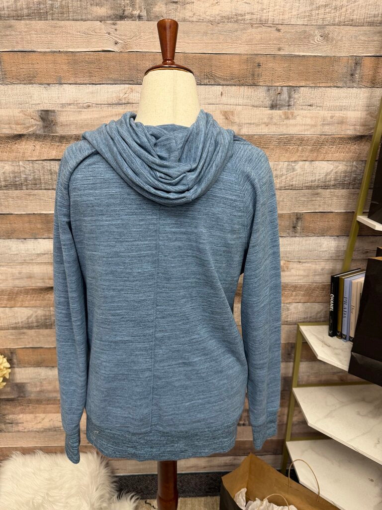 L.L. Bean Blue Fleece Cowl Neck Sweatshirt