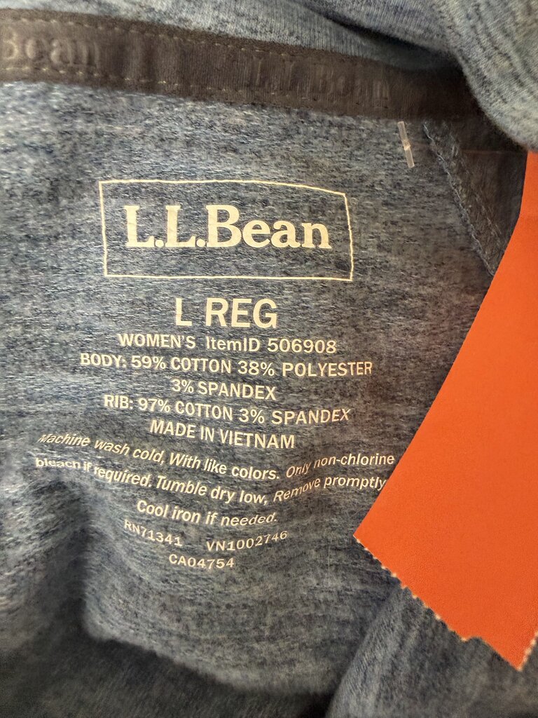 L.L. Bean Blue Fleece Cowl Neck Sweatshirt