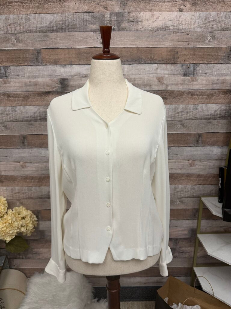 Jones New York White Button Down Blouse
