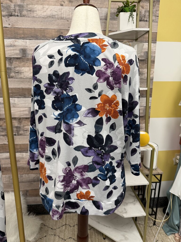 Simply Vera Wang Floral Print Set With Sweatshirt and Joggers