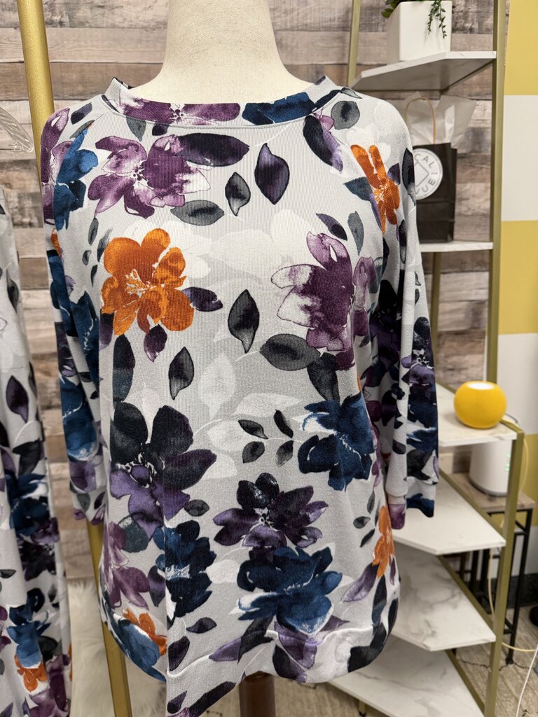 Simply Vera Wang Floral Print Set With Sweatshirt and Joggers