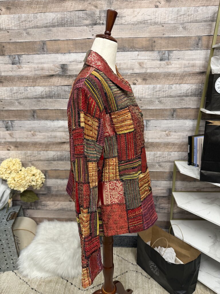 Cold Water Creek Red Patchwork Jacket