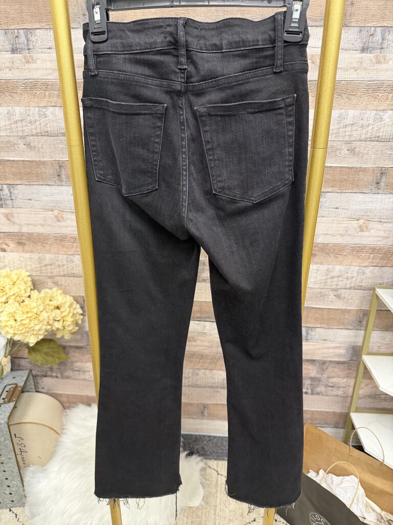 Fame Black Straight Leg Raw Hem Jeans