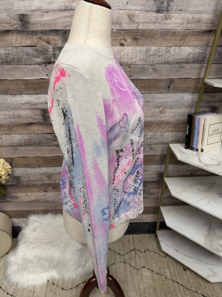 Lisa Todd Abstract Floral Print Knit Sweater