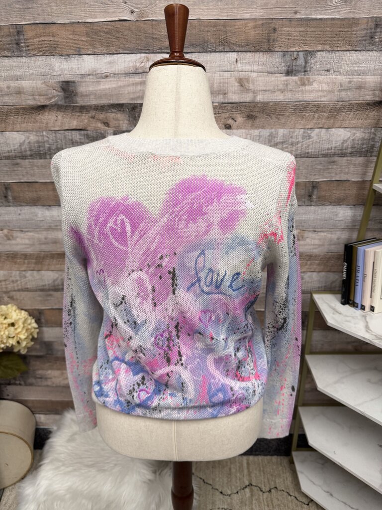 Lisa Todd Abstract Floral Print Knit Sweater