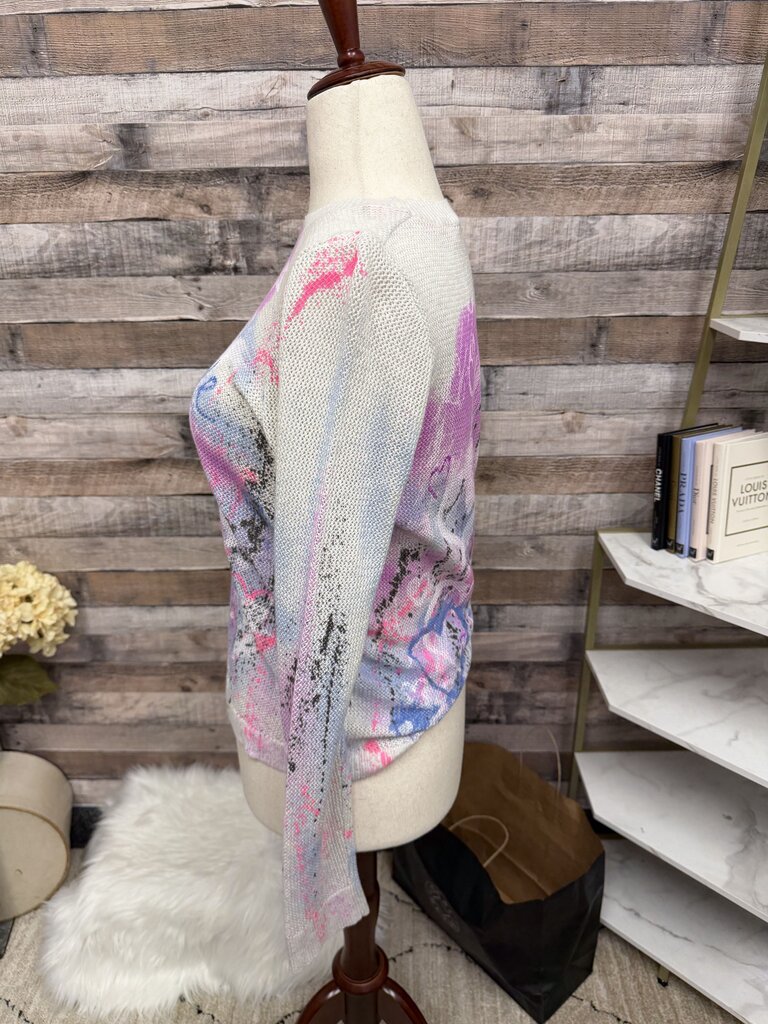 Lisa Todd Abstract Floral Print Knit Sweater