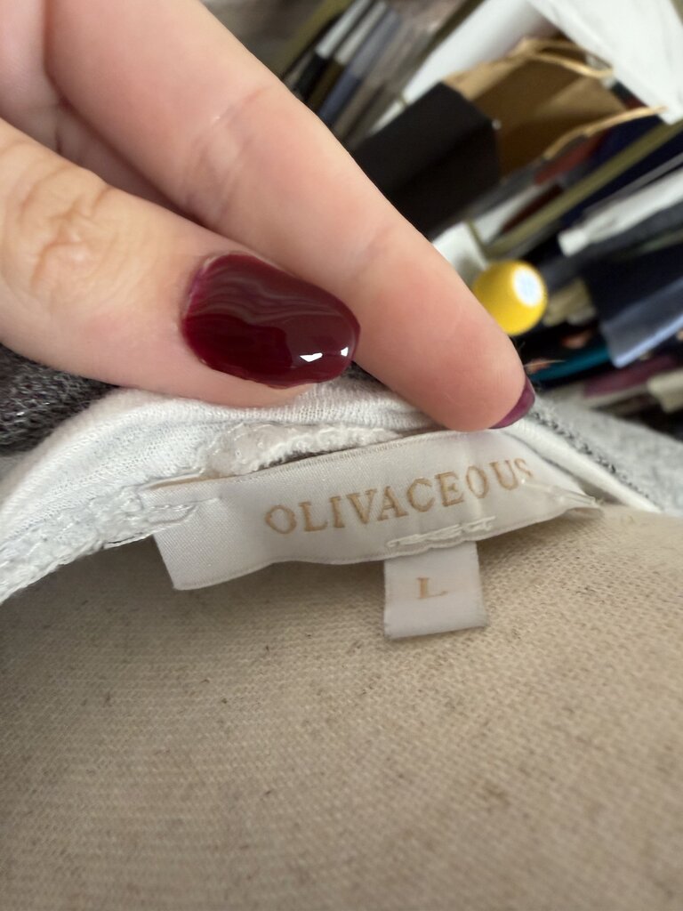 Olivaceous Grey Knit Long Sleeve Sweater