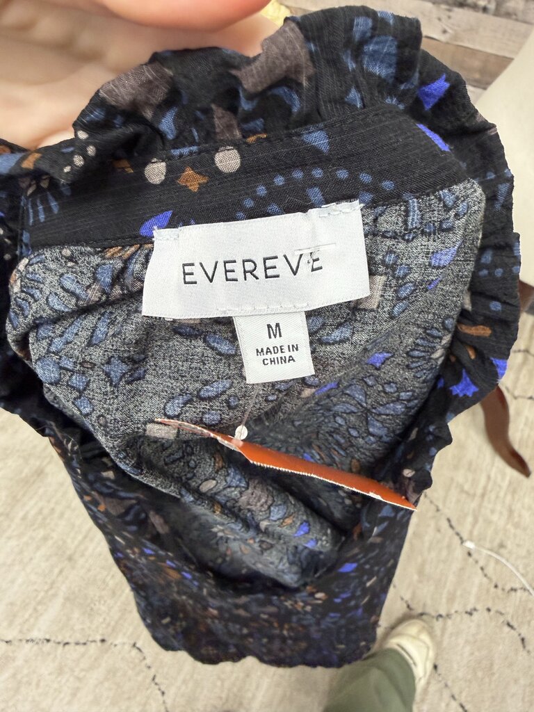 Evereve Multi Color Floral Ruffle Detail Blouse