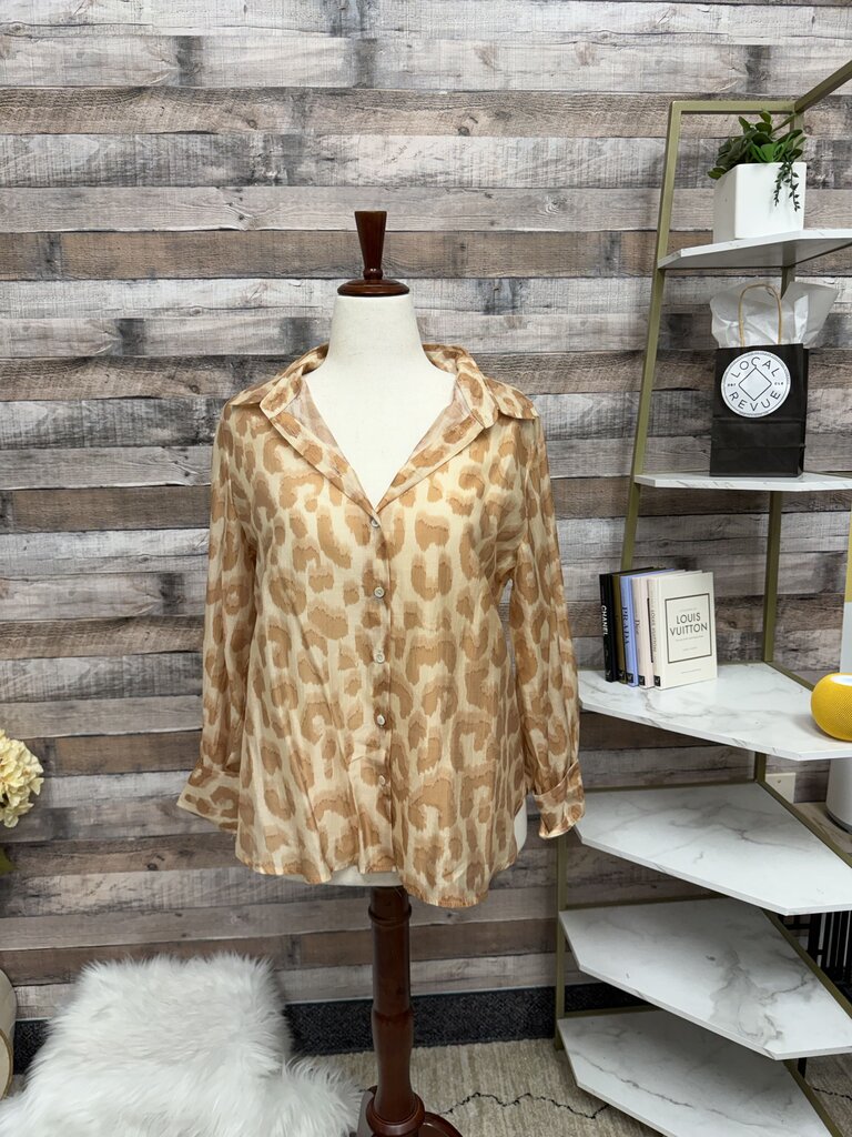 Lucky & Coco Leopard Print Button Down Shirt