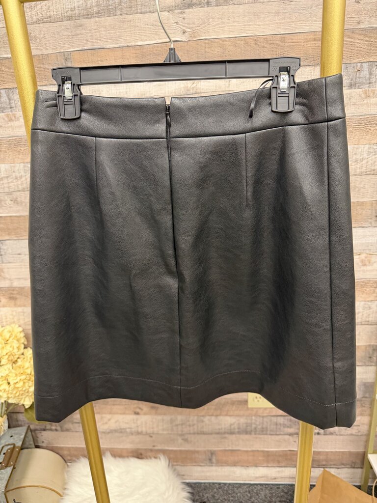 J.Crew Black Faux Leather Mini Skirt
