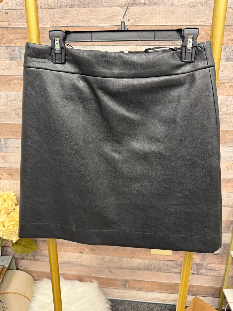 J.Crew Black Faux Leather Mini Skirt
