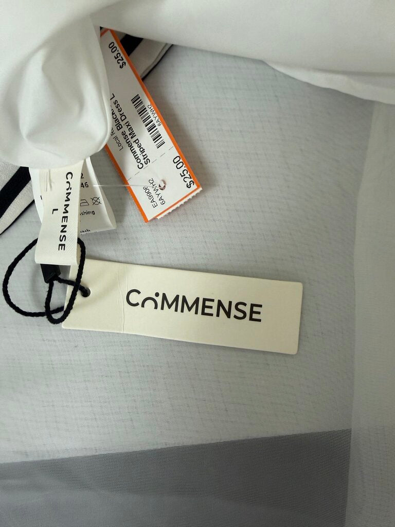 Commense Black/White Striped Maxi Dress