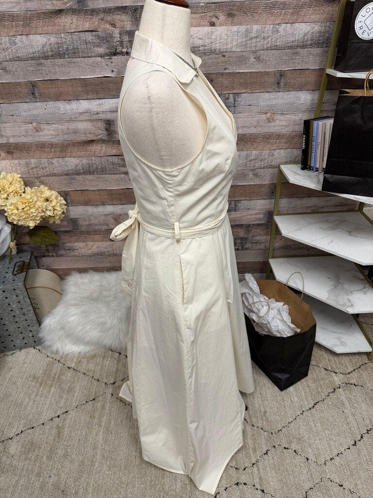 Commense Cream Sleeveless Cowl Neck Dress