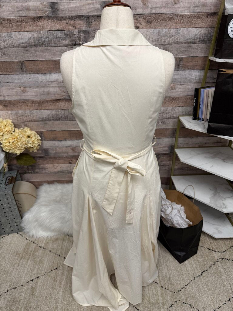 Commense Cream Sleeveless Cowl Neck Dress