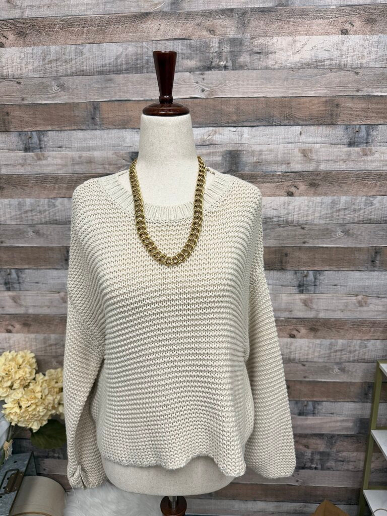 Mieu Muse Cream Knit Pullover Sweater
