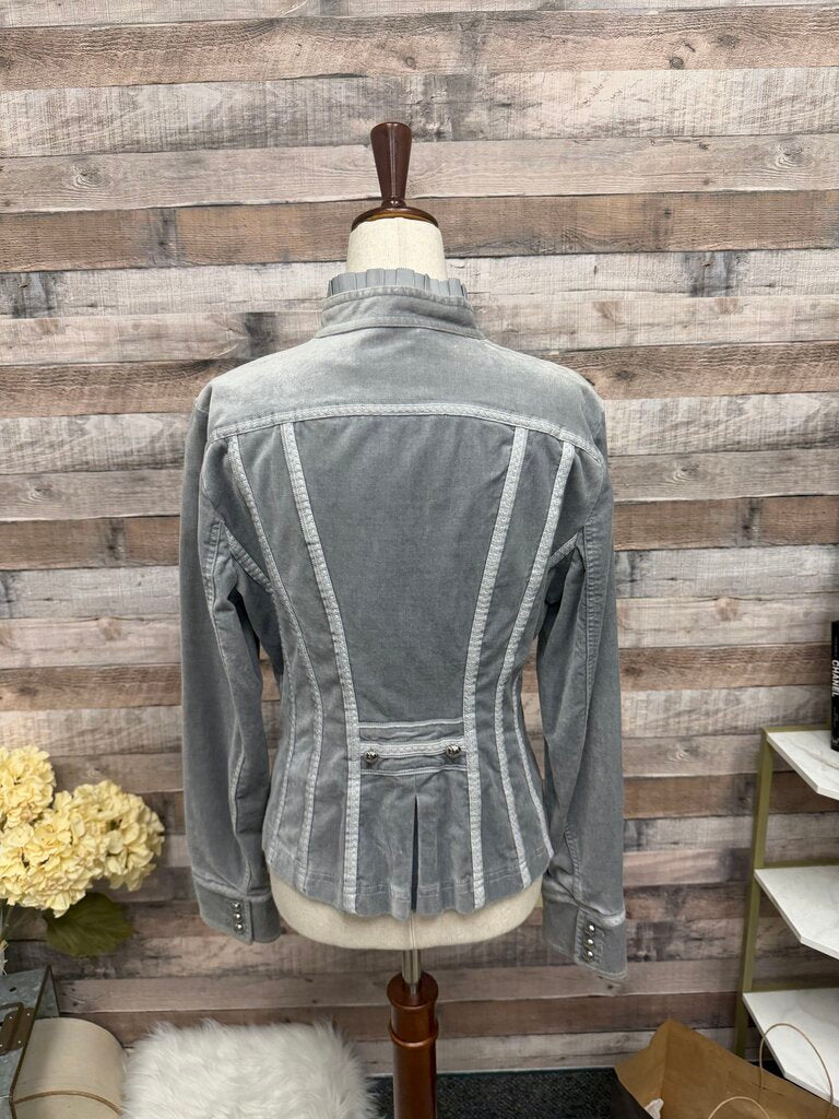 White House Black Market Grey Velvet Blazer