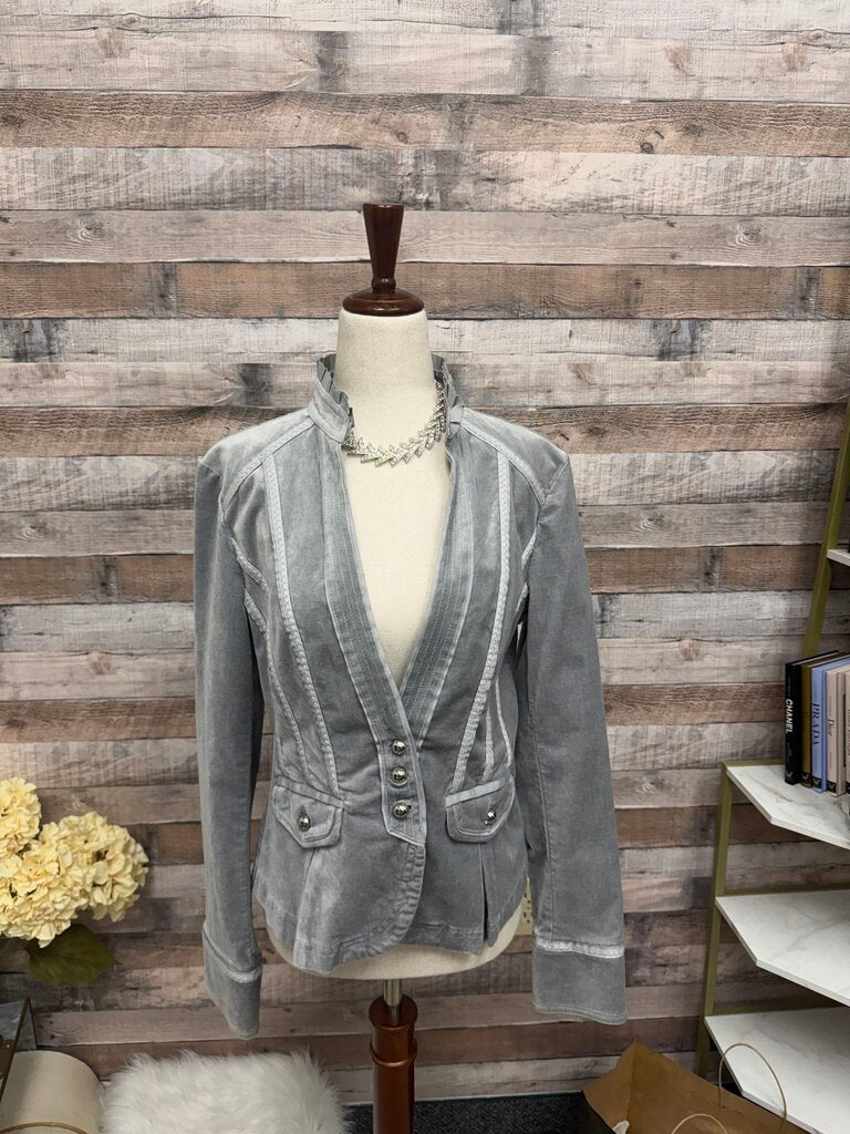 White House Black Market Grey Velvet Blazer