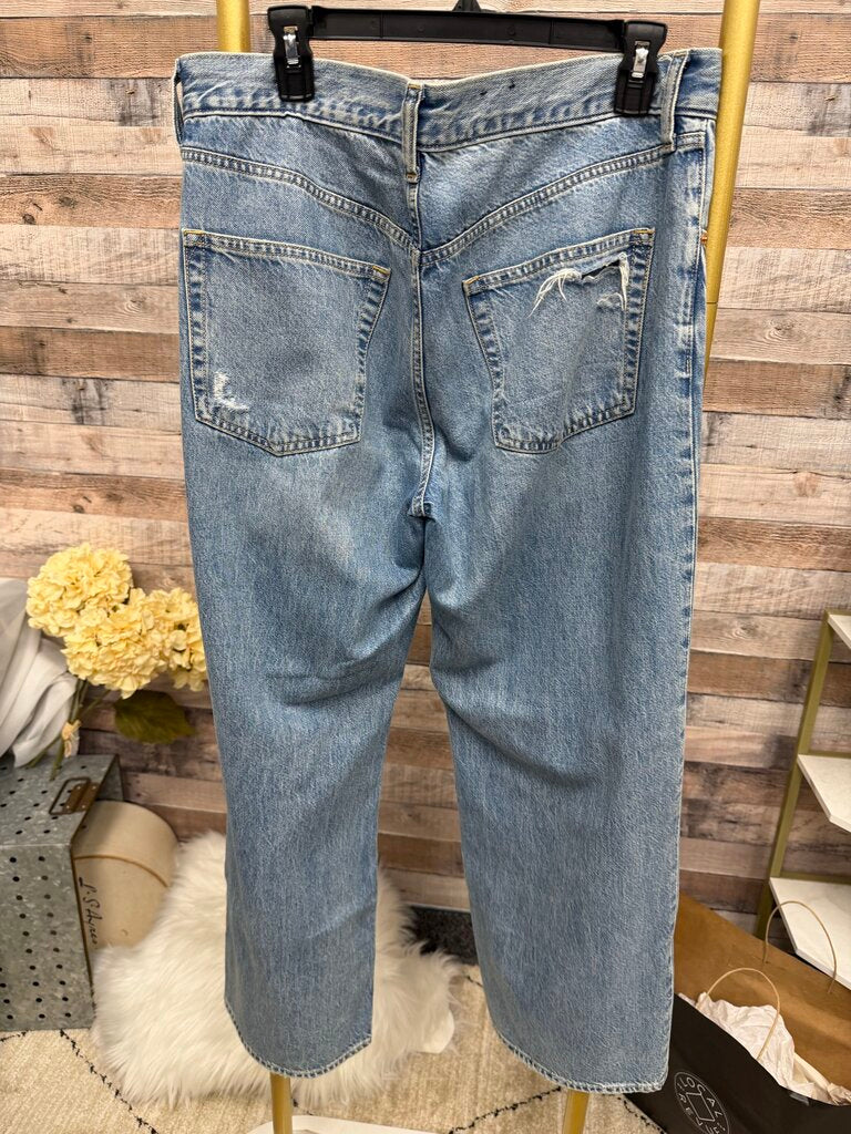 GAP Low Stride Straight Leg Distressed Jeans