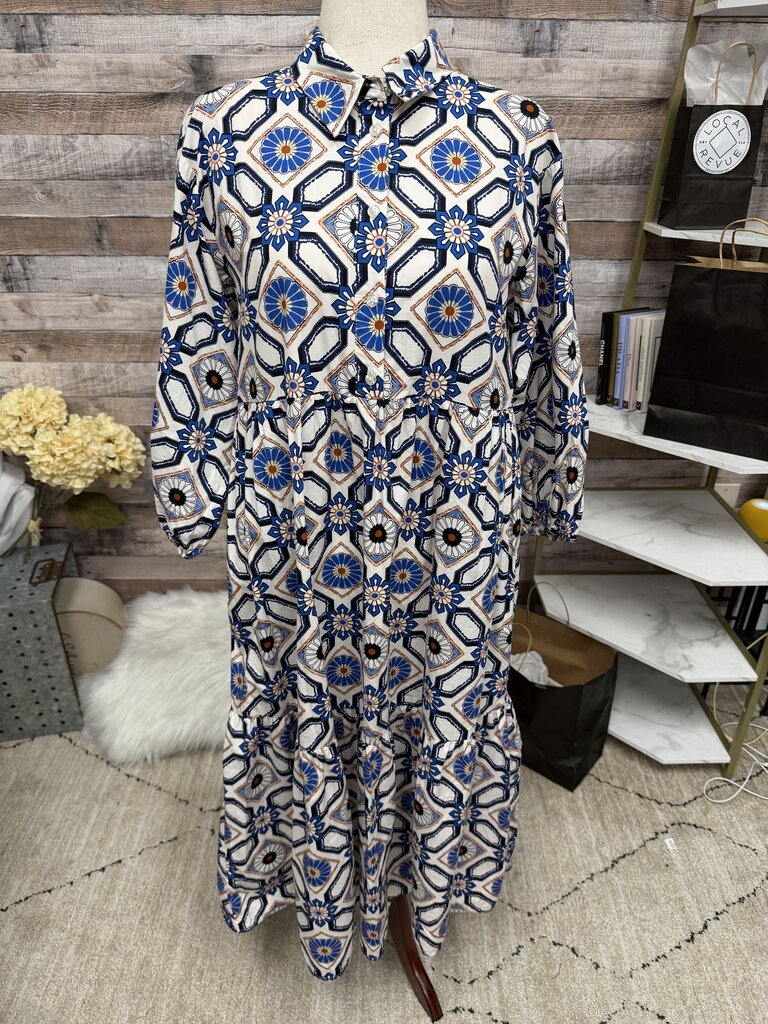 Maeve Geometric Floralm Print Shirt Dress