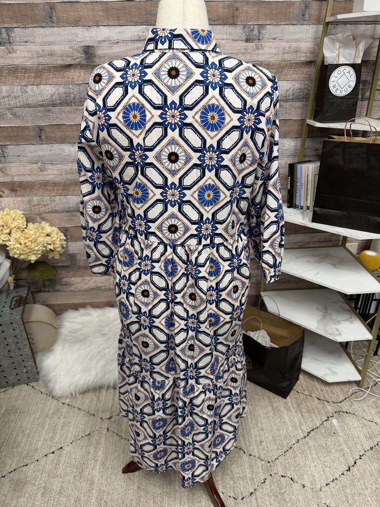 Maeve Geometric Floralm Print Shirt Dress